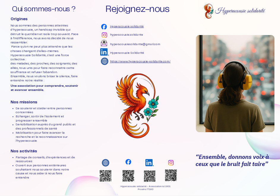 Illustration de la plaquette de l'association Hyperacousie Solidarité